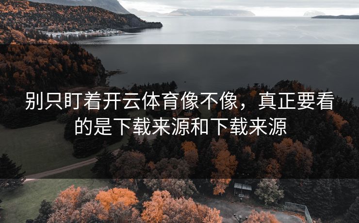 别只盯着开云体育像不像，真正要看的是下载来源和下载来源