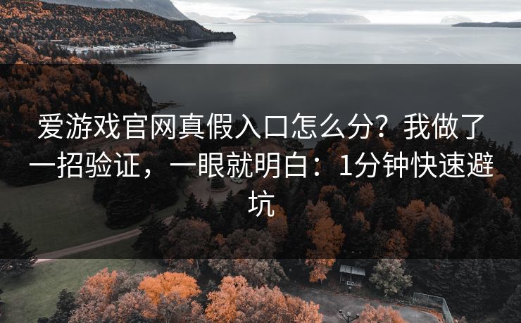 爱游戏官网真假入口怎么分？我做了一招验证，一眼就明白：1分钟快速避坑