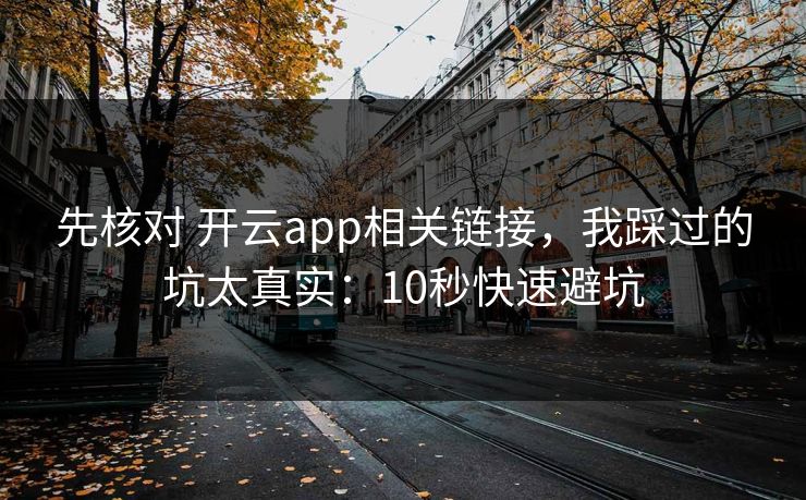 先核对 开云app相关链接，我踩过的坑太真实：10秒快速避坑